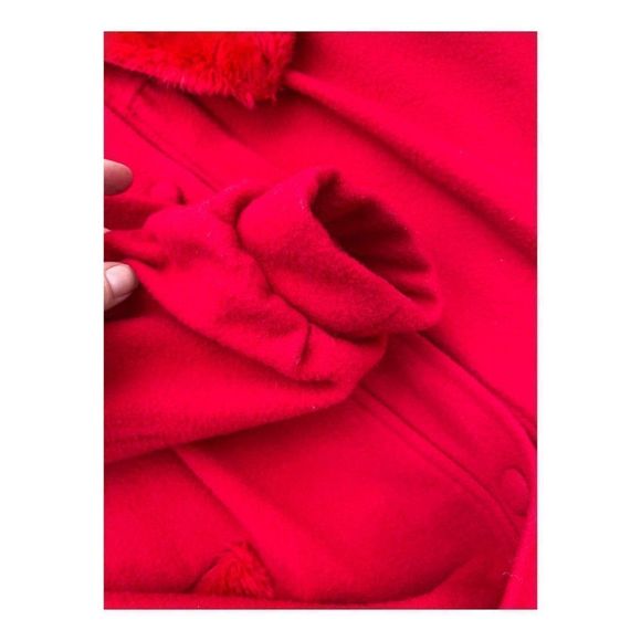 Vintage 1970s Gusti Virgin Wool Blend Red Swing Dress Coat Youth Sz 5 - Picture 8 of 16